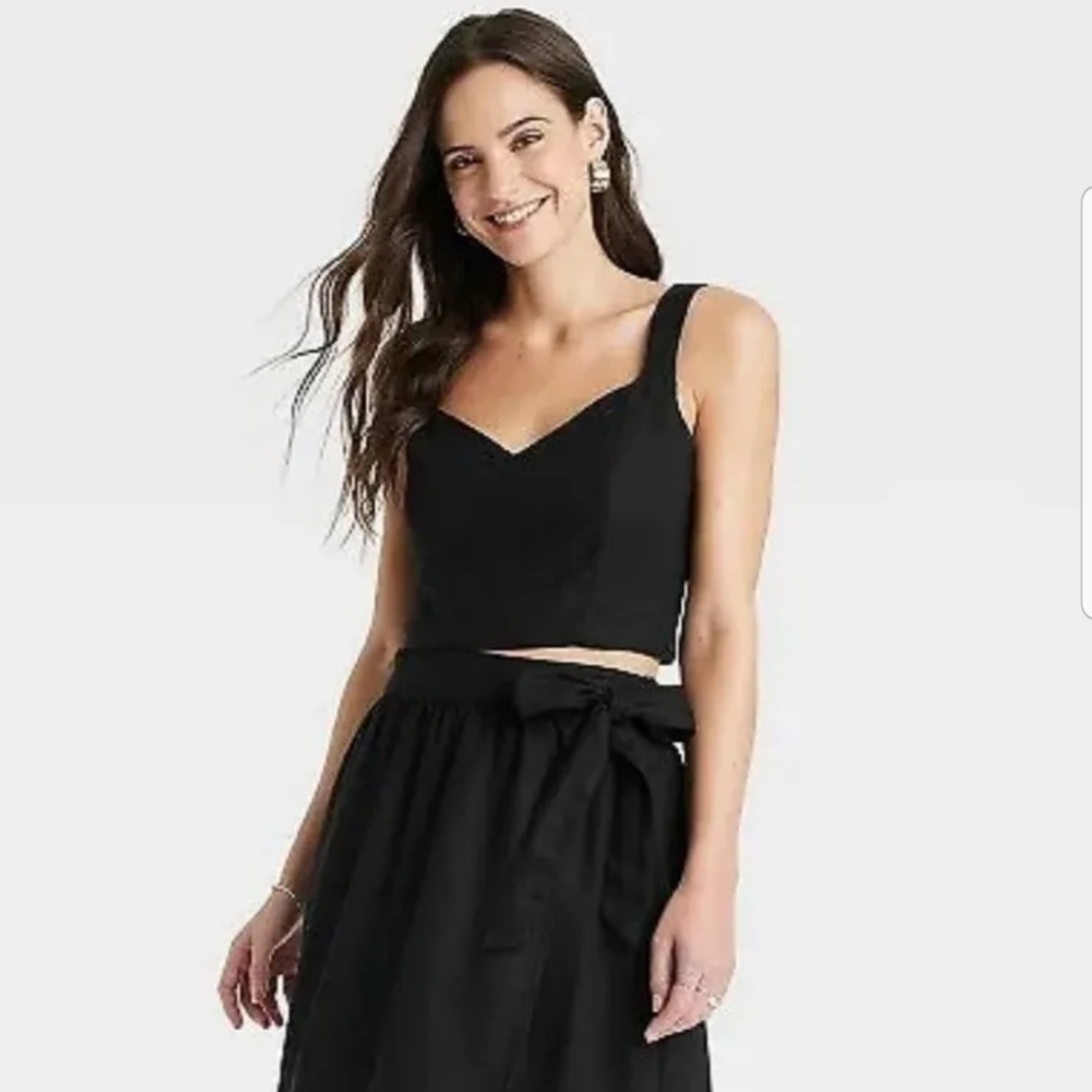 Women's Slim Fit Tank Top - A New Day Black L